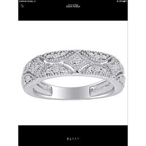 Gorgeous Genuine Pave Diamond Filigree Wedding/Anniversary Band Ring Sz 8